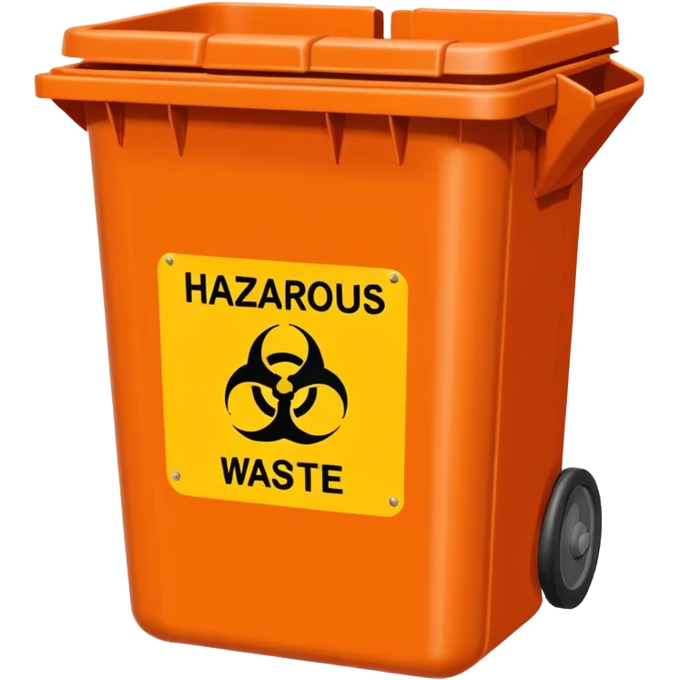 empty orange BIN WITH "hazardous WASTE" WORD IN IT emoji