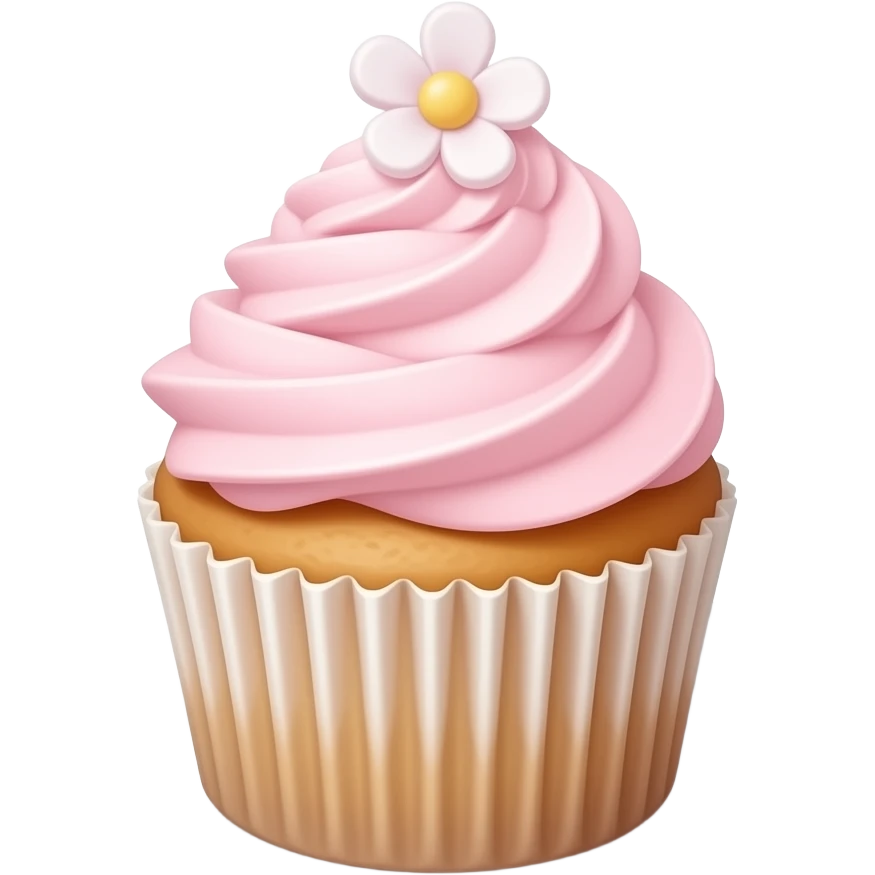 Cupcake with pink icing emoji