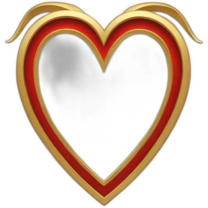 Gold heart frame with red horns emoji