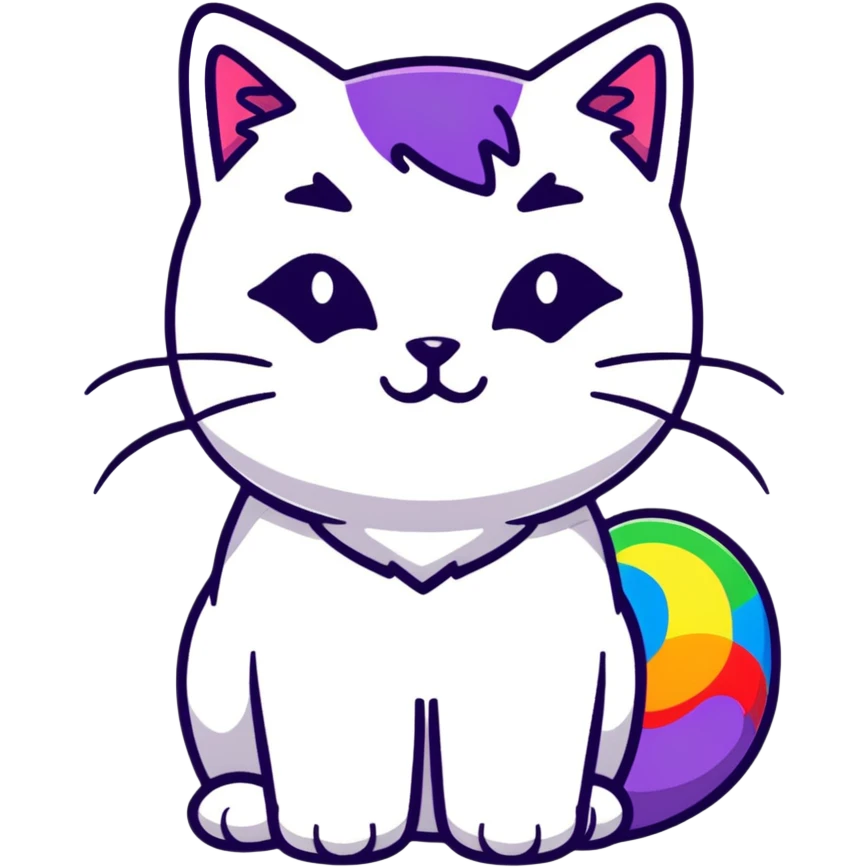 LGBTQ cat with rainbow colors emoji