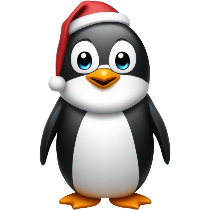 Penguin dressed like Santa  emoji