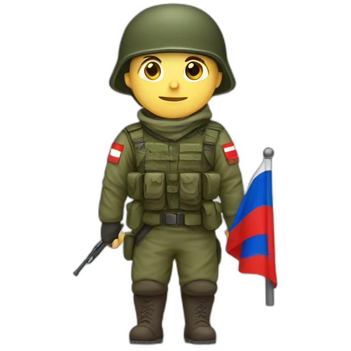 russian soldier with flag emoji