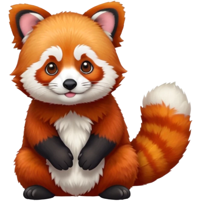Red Panda 2d bye bye cute emoji