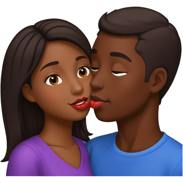 Kiss black emoji