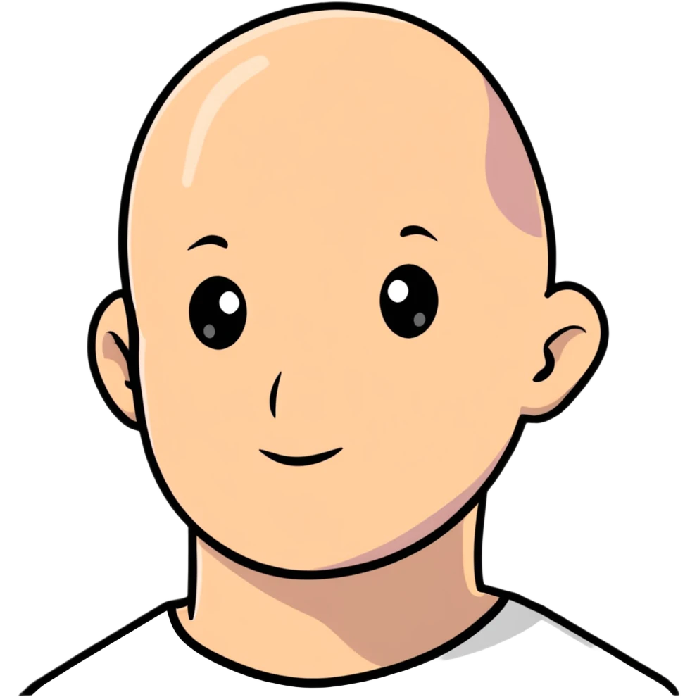 man with a bald spot emoji