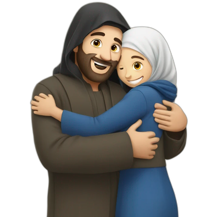 jew hugs muslim emoji