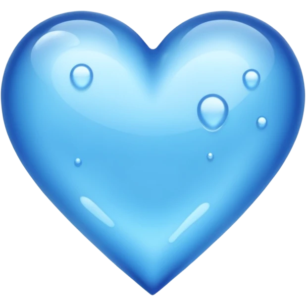 Wet watery blue heart emoji