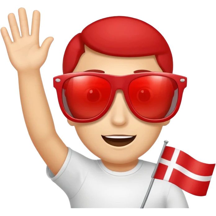 Denmark flag with sunglasses emoji