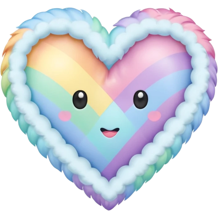 Pastel Rainbow girly heart emoji