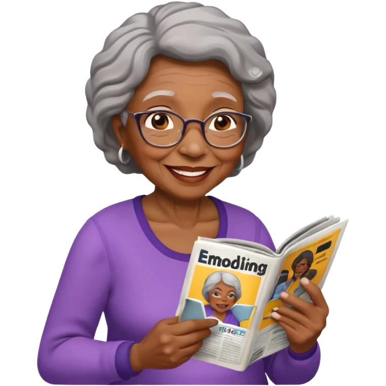 old black woman read magazine emoji