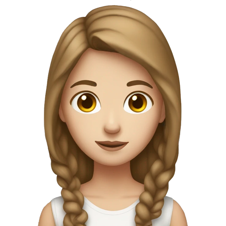 White girl with brown hair emoji
