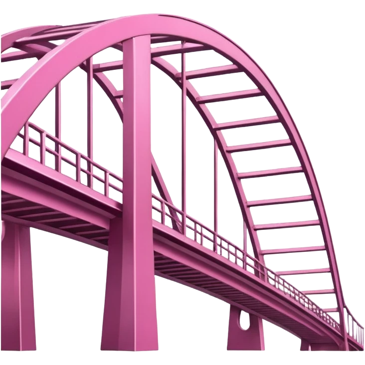 side view of a metal pink bridge emoji