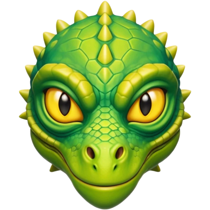 reptilian alien character, lizard-like face, scaled skin, sharp eyes, alien warrior vibe, 3D cartoon, mobile game icon style, clean background, no text, no watermark
 emoji