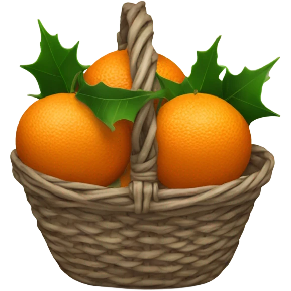 Christmas basket with tangerines emoji