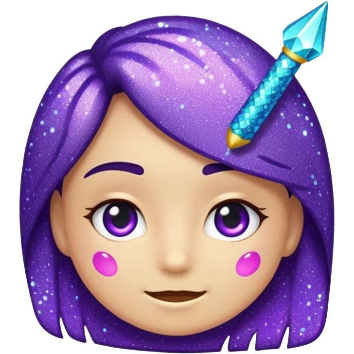 Glitter Roxo e Ciano Seta emoji