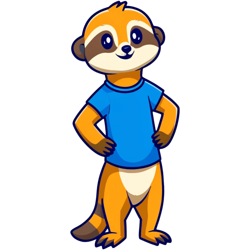 Meerkat wearing blue and red t shirt emoji