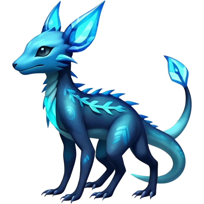 Colorful Dark Shiny Exotic Salandit-Aurorus-Glaceon-Fakémon-hybrid-creature (full body)  emoji