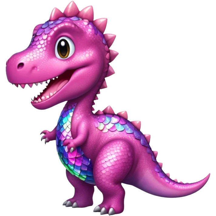 dino in a pink sparkly dress  emoji
