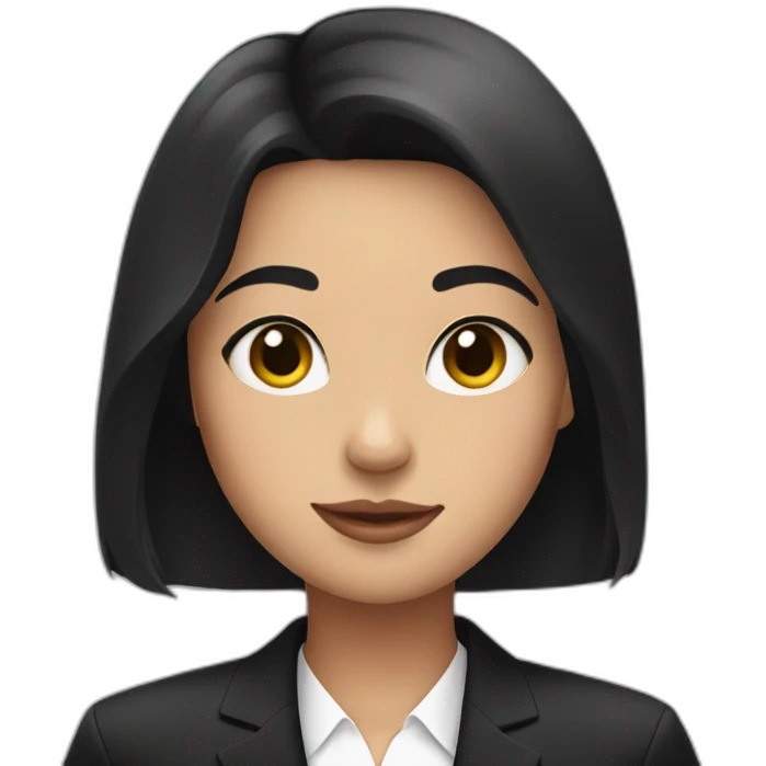 Girl with black hair in black suit emoji