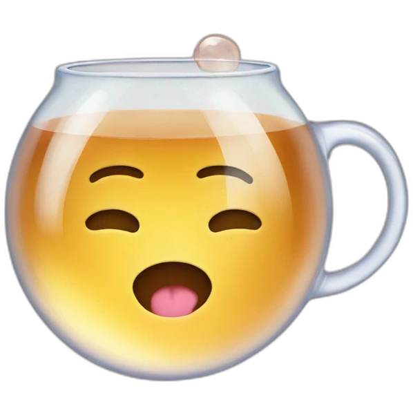 Bubble coming from tea emoji