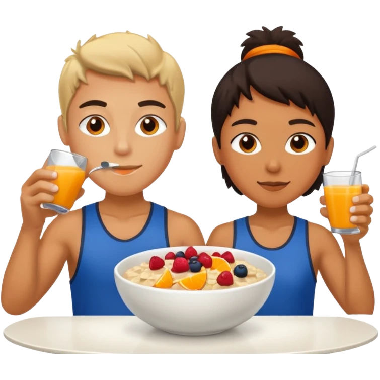 Un deportistas tomando su desayuno emoji