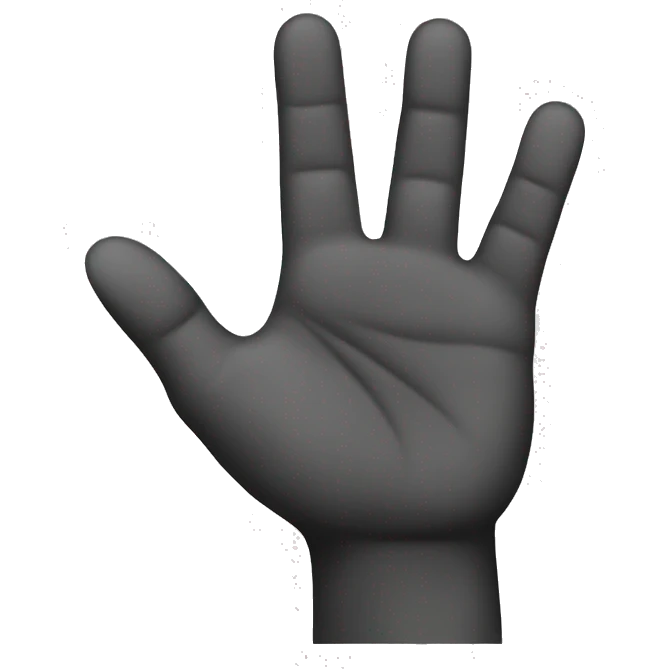 Left hand waving no ring finger emoji