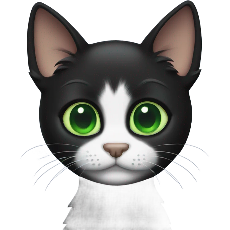 Black cat with Green eyes  emoji