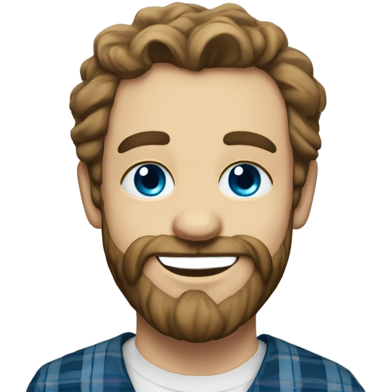 portrait of a bearded man smiling and piercing blue eyes with a Scottish flair emoji