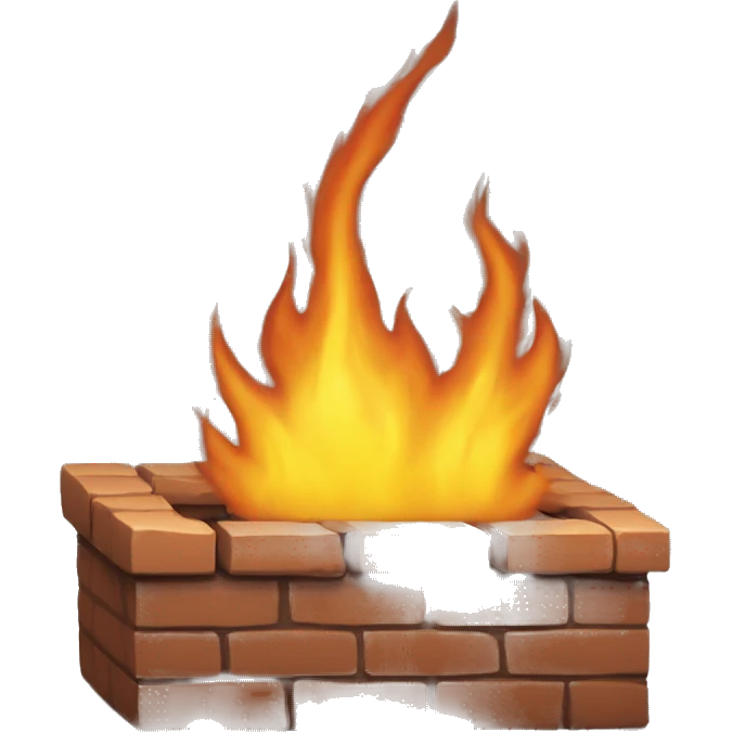 Brique en feu  emoji