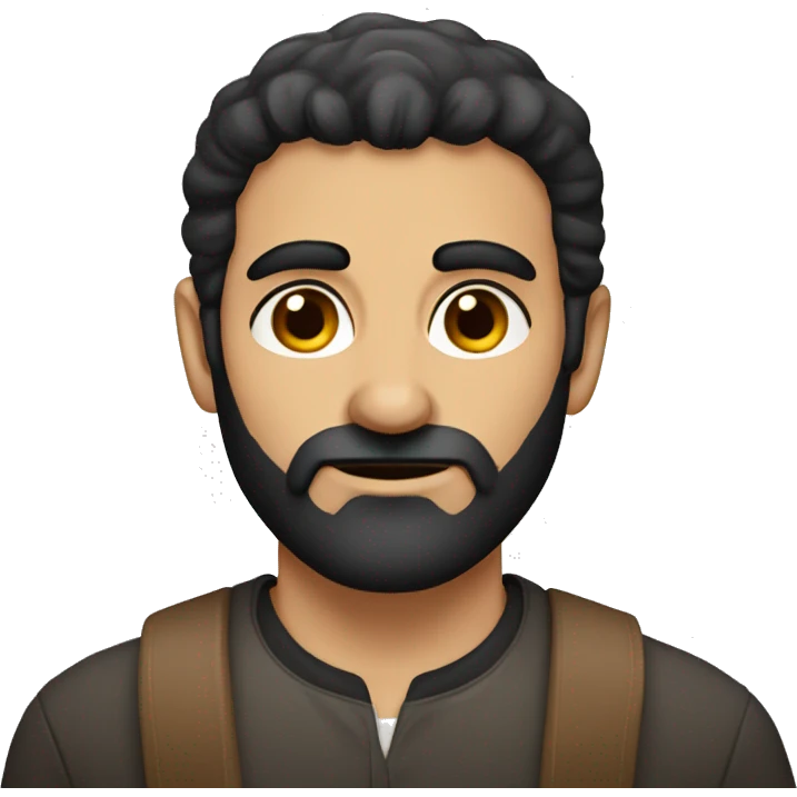 Armenian man with dark beard and hazel eyes emoji