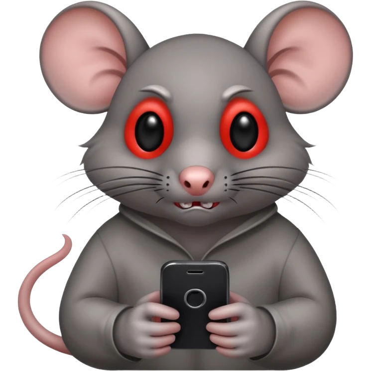 Evil rat on phone emoji