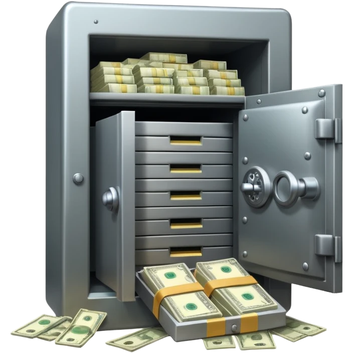 unlocked bank vault full of cash emoji