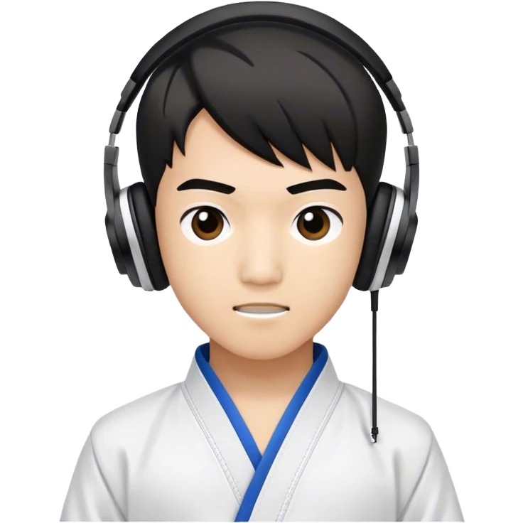 Taekwondo boy with a beats studio pro emoji