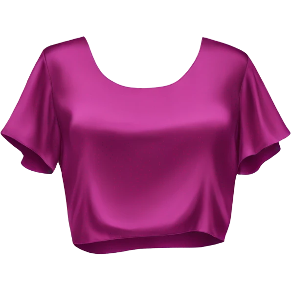 Realistic magenta cut out silk crop top blouse. emoji