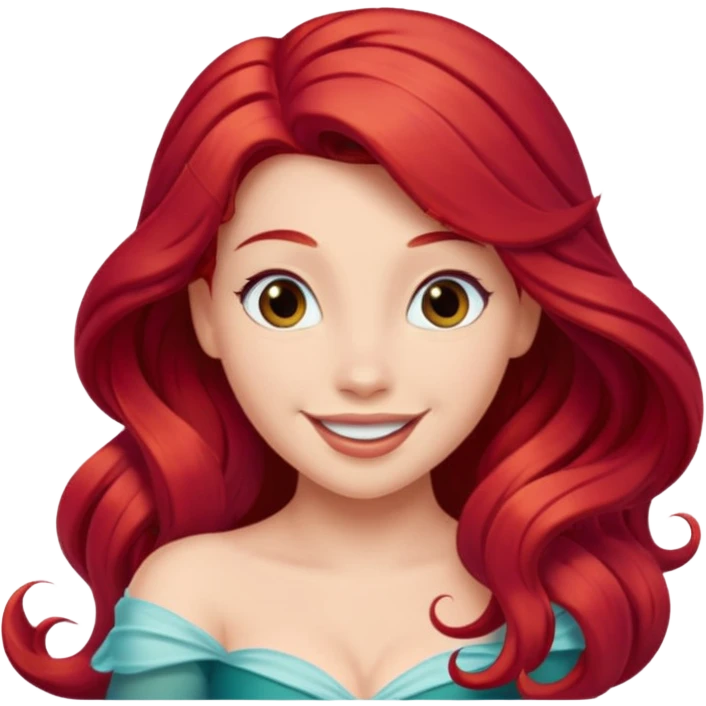 princess Ariel with flowing red hair emoji