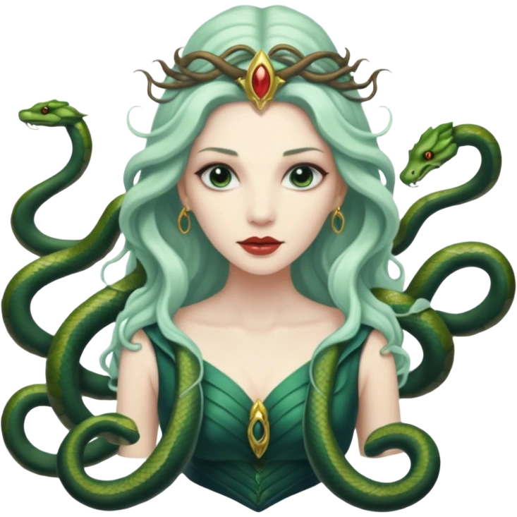 Beautiful Queen Hydra sea witch with seven snake heads emoji
