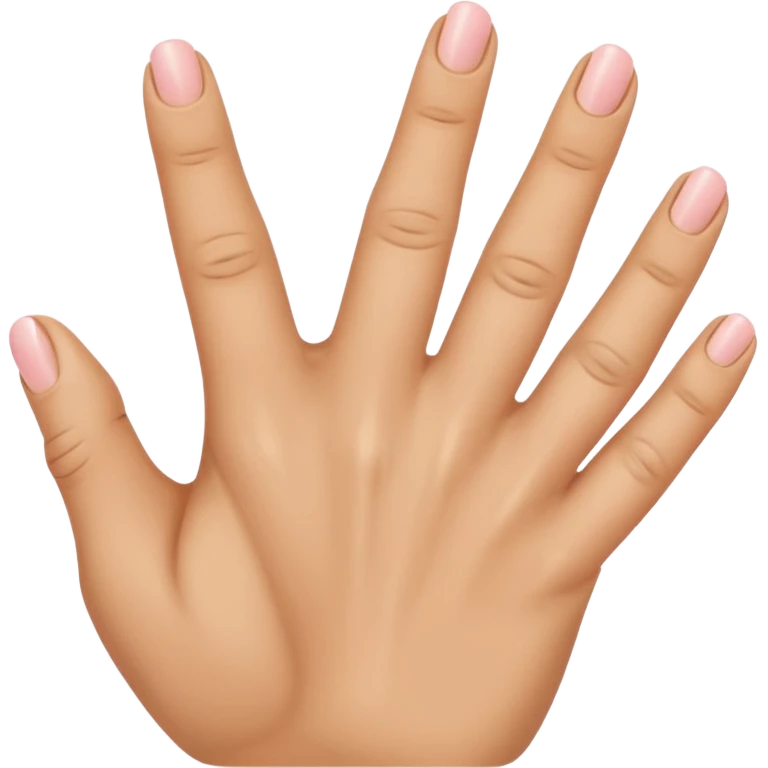 Hand with Index, Middle, and Pink out straight with ring finger bent in tight emoji