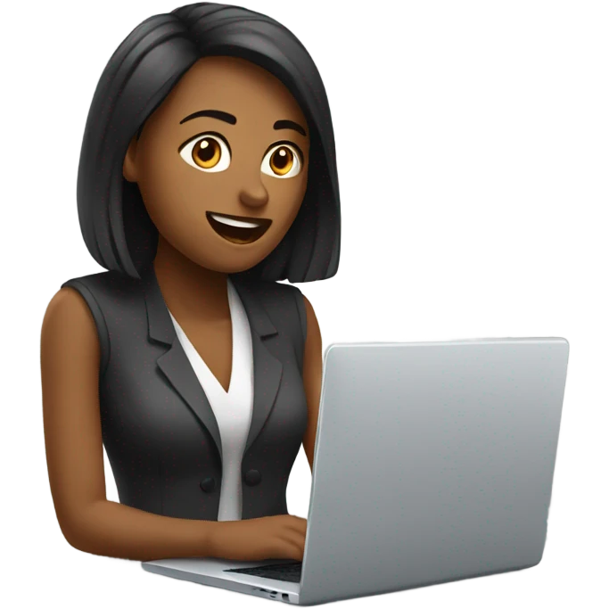 Woman speak in laptop  emoji