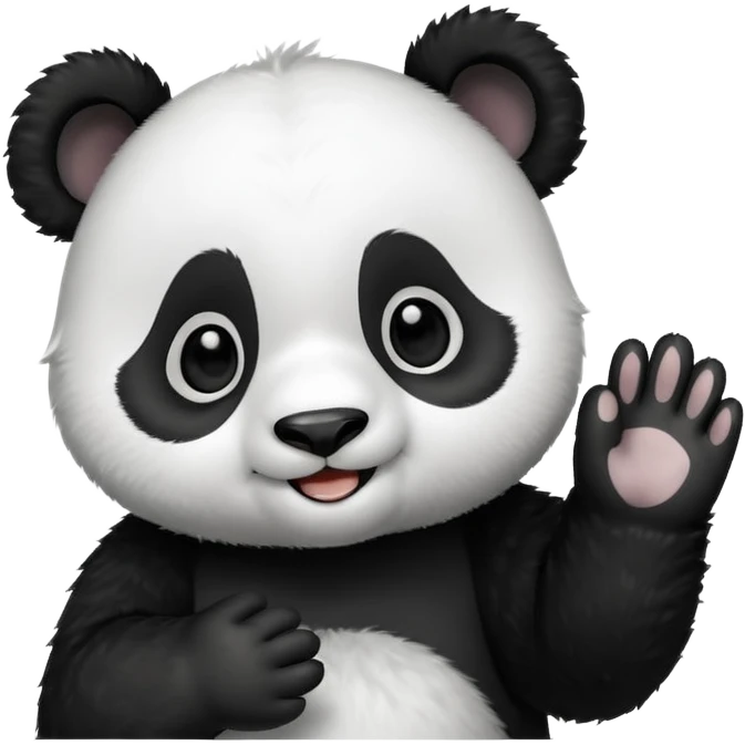 Cute panda cub saying hello  emoji