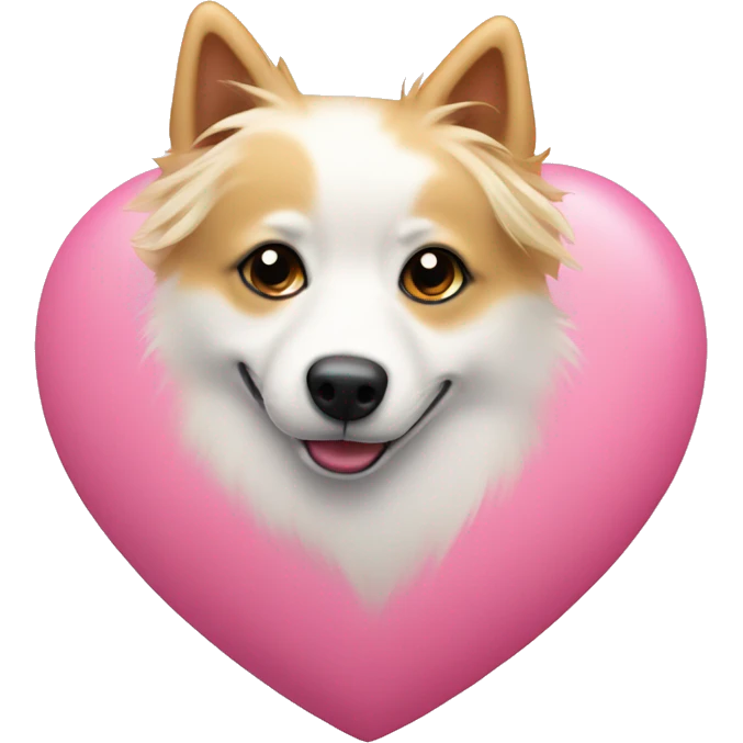 White and blonde spots spitz in a pink heart emoji
