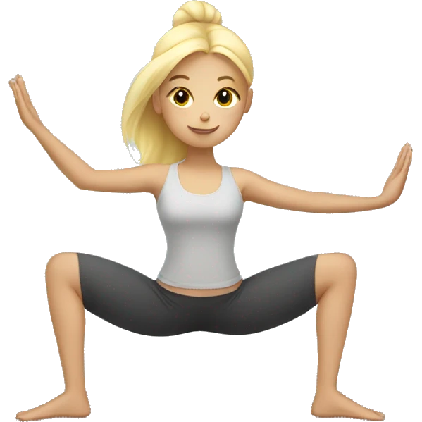 blonde girl doing yoga emoji
