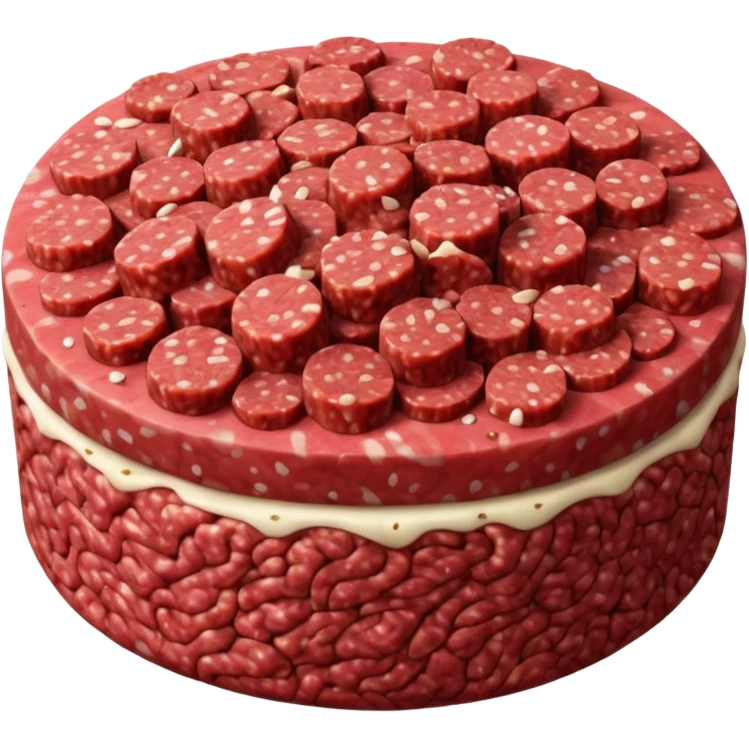 small pile of raw ground beef, rich red, grind texture, moist, marbling and fat flecks, natural irregularities, soft lighting, subtle shadows, no packaging, no plate, no faces, transparent background, emoji scale emoji