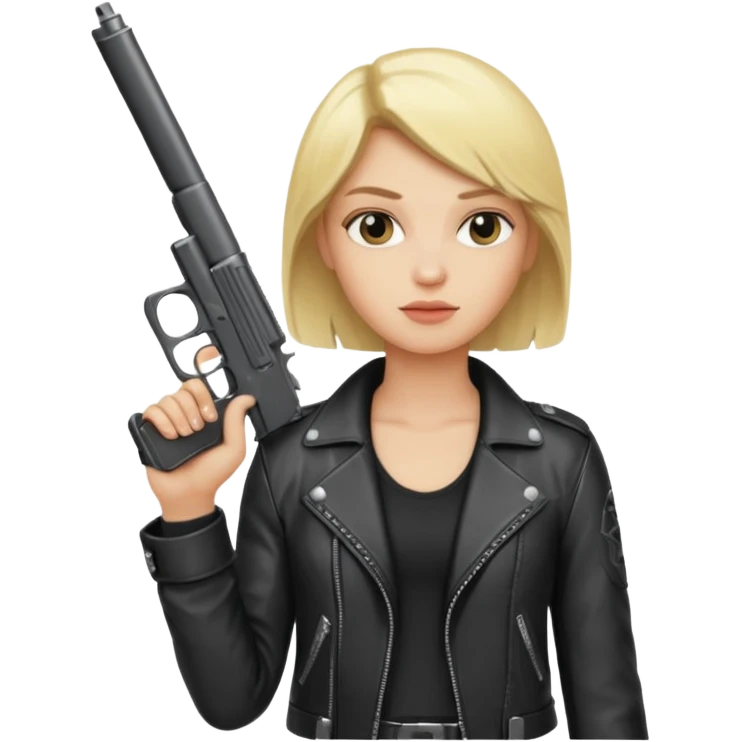 blonde rockstar holding a gun emoji