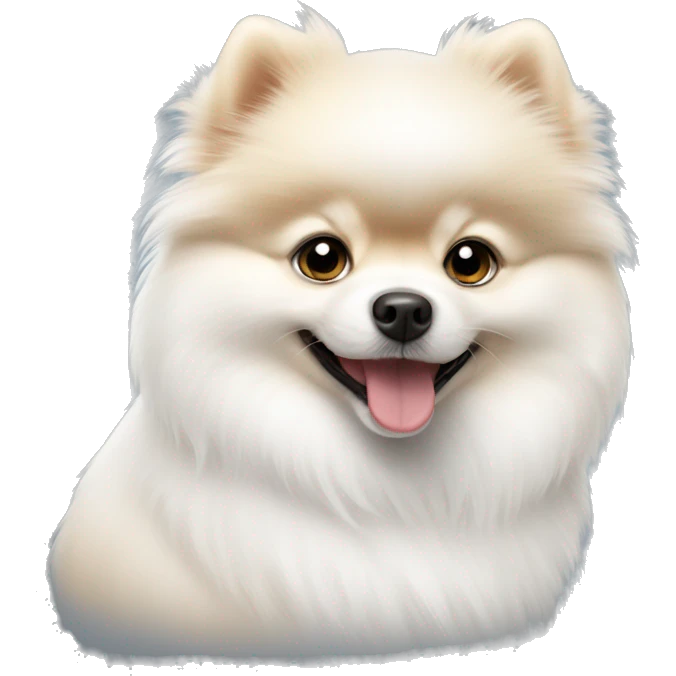 white pomeranian spitz puppy  emoji