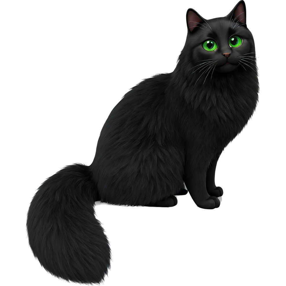 black cat with green eyes emoji