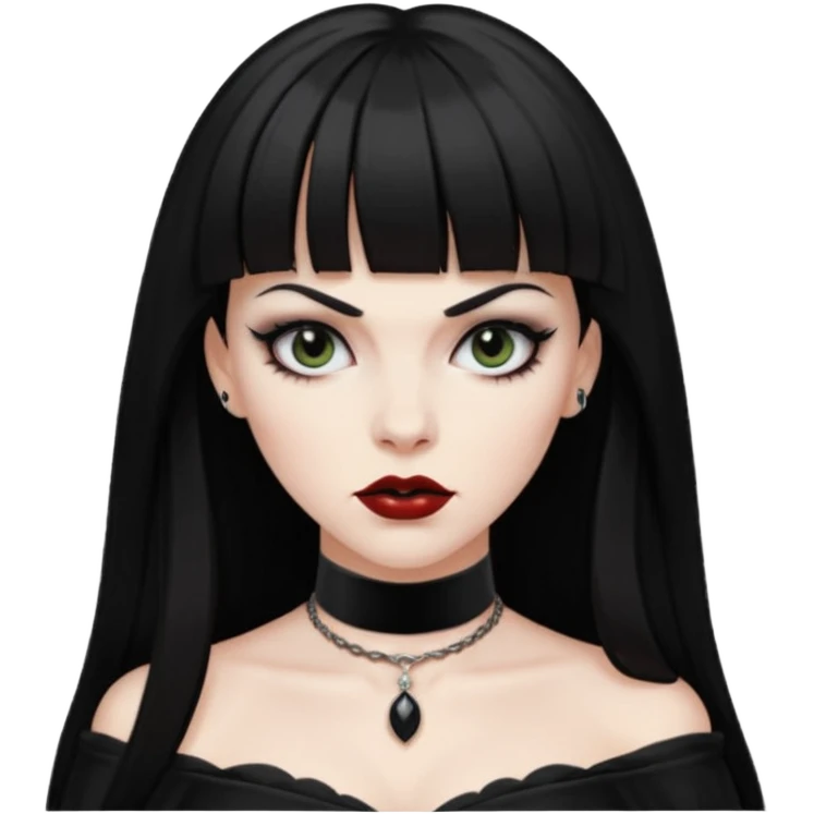 vampira com choker e franja emoji
