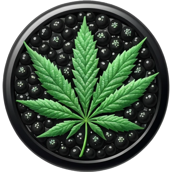 frozen caviar with cannabis leaf emoji