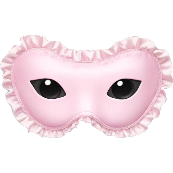 Light pink Frilly satin sleep mask without eyes emoji