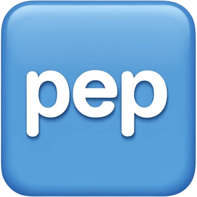 create " PEP " IN SQUARE SHAPE BLUE BACKGROUND emoji