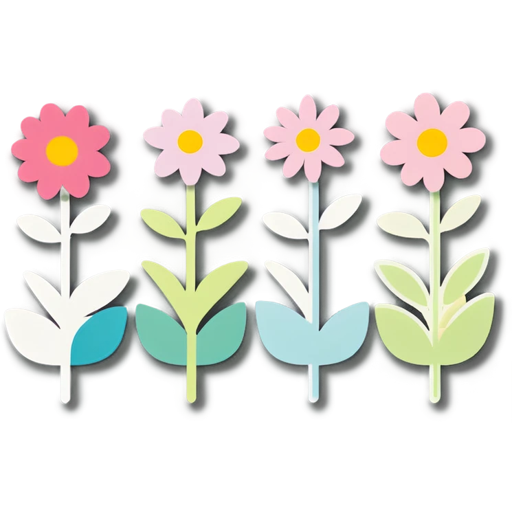 Flowers in a row emoji